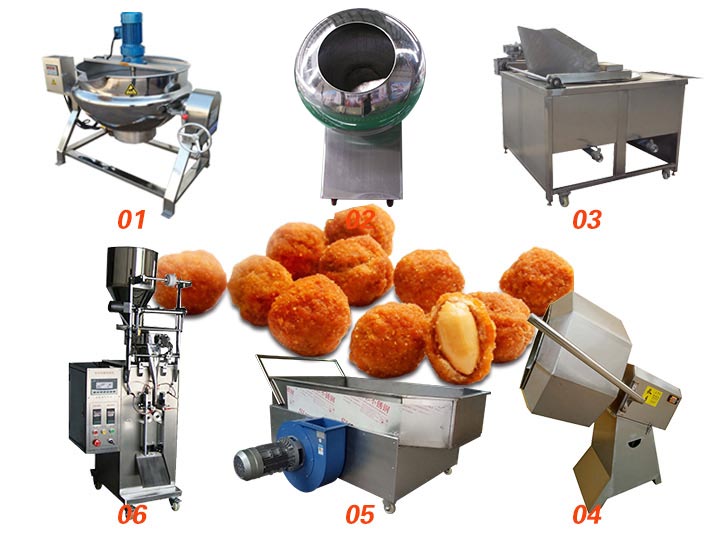 fried spicy coated peanut production line