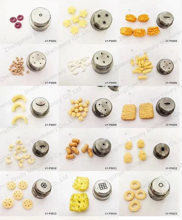 puffed food extrusion molds display
