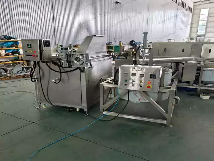 Congo Customer Expanded Fried Snack Production with Our Frying Production Line 4 continuous frying production line for Congo food factory