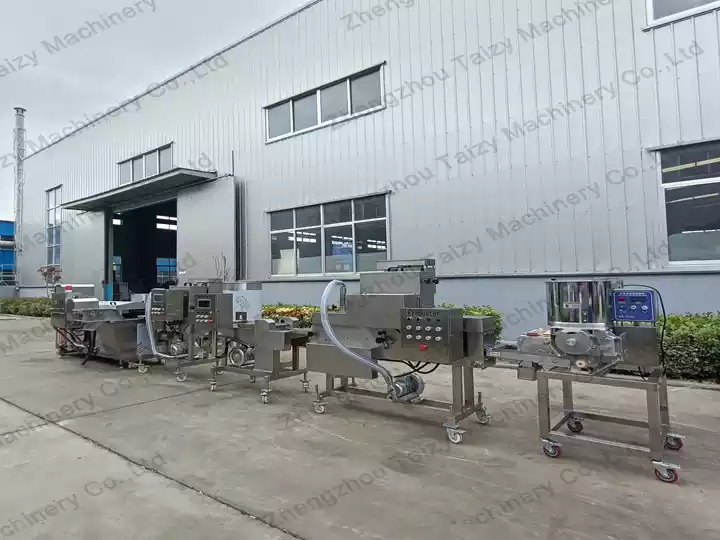 Full automatic hamburger patty processing line